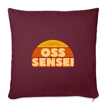 Oss sensei - Judo Geschenkidee - Sofakissenbezug 45 x 45 cm - Burgunderrot - Vorne