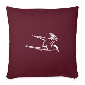 Mouette élégante en vol - Housse de coussin décorative 45 x 45 cm - bordeaux - Devant