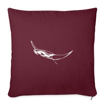 Élégantes raies manta flottantes - Housse de coussin décorative 45 x 45 cm - bordeaux - Devant