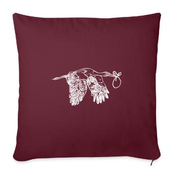 Livraison de la progéniture de cigogne volante - Housse de coussin décorative 45 x 45 cm - bordeaux - Devant
