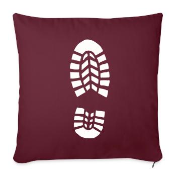 Chaussure empreinte empreinte drôle photos amusantes - Housse de coussin décorative 45 x 45 cm - bordeaux - Devant