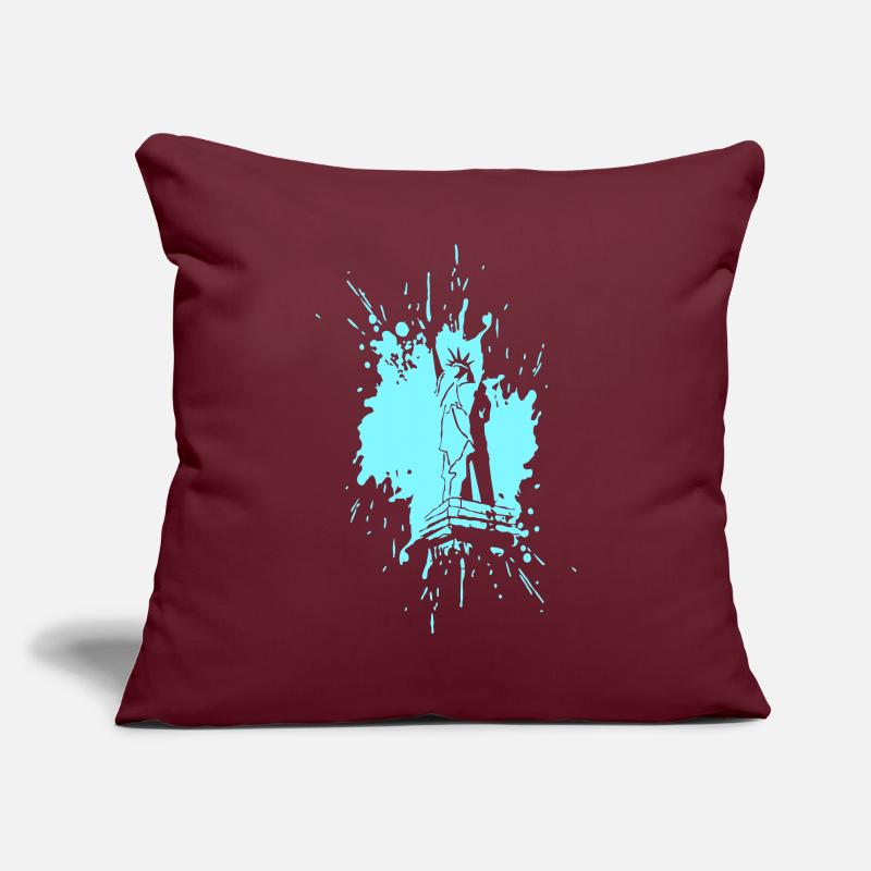 Statue de la Liberté dans une éclaboussure > Vector Graphic Housse de coussin décorative 45 x 45 cm