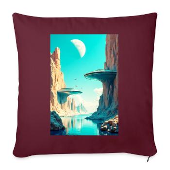 Humanity Finally Finds Its New Home in Space - Sofa pillowcase 17,3'' x 17,3'' (45 x 45 cm) - burgundy - Front