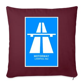 Motorway Liverpool M62 Vintage Poster - Sofakissenbezug 45 x 45 cm - Burgunderrot - Vorne