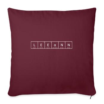 Leeann Nom Prénom Chimie Éléments du tableau périodique - Housse de coussin décorative 45 x 45 cm - bordeaux - Devant