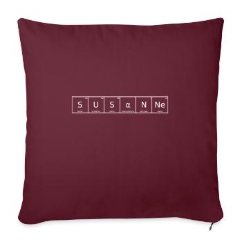 Susanne Nom Prénom Chimie Tableau périodique Élément - Housse de coussin décorative 45 x 45 cm - bordeaux - Devant