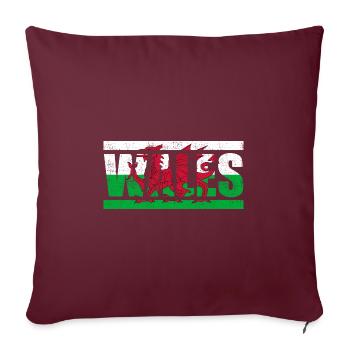 Pays de Galles - Housse de coussin décorative 45 x 45 cm - bordeaux - Devant