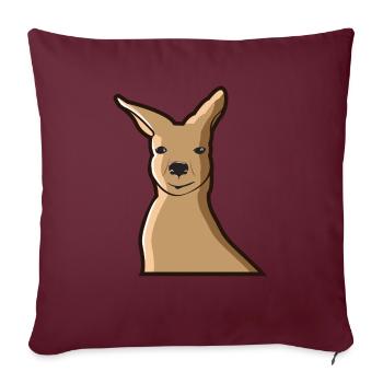 Kangourou Kangourou Australie Marsupial Pouch - Housse de coussin décorative 45 x 45 cm - bordeaux - Devant