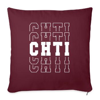 Ch'ti cadeau fierté humour chti homme femme - Housse de coussin décorative 45 x 45 cm - bordeaux - Devant
