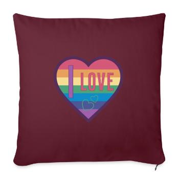 colorful heart rainbow unisex love for everyone - Sofakissenbezug 45 x 45 cm - Burgunderrot - Vorne