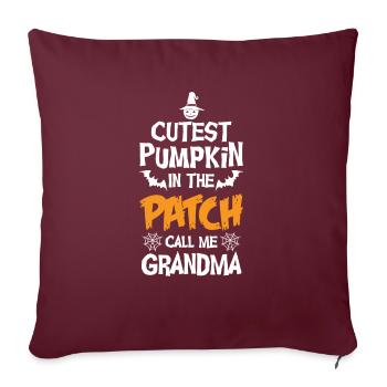 Citrouille la plus douce sur le terrain Halloween - Housse de coussin décorative 45 x 45 cm - bordeaux - Devant