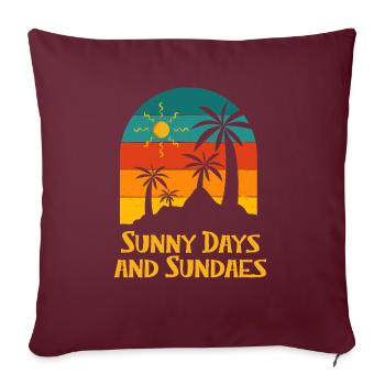 Sunny Days and Sundaes Summer Food Tropical - Sofakissenbezug 45 x 45 cm - Burgunderrot - Vorne