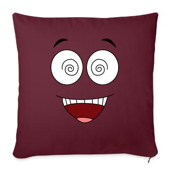 Visage fou - Housse de coussin décorative 45 x 45 cm - bordeaux - Devant
