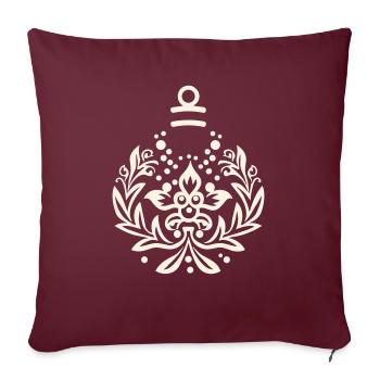 Ornement de boule de Noël - Housse de coussin décorative 45 x 45 cm - bordeaux - Devant
