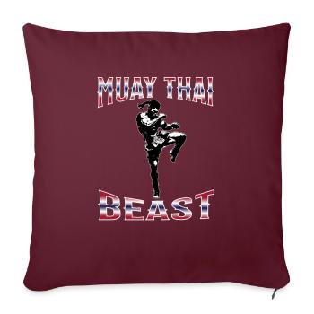 Muay Thai Boxe Muay Thai - Housse de coussin décorative 45 x 45 cm - bordeaux - Devant