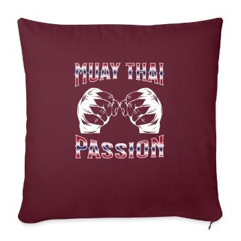 Muay Thai Boxe Muay Thai - Housse de coussin décorative 45 x 45 cm - bordeaux - Devant