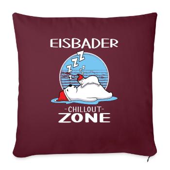 Bains de glace Zone de bain de glace Bains d’hiver - Housse de coussin décorative 45 x 45 cm - bordeaux - Devant