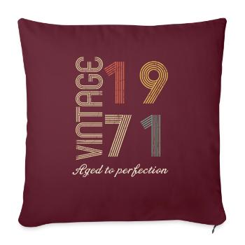 53 Years Birthday Gift - 1971 - Sofa pillowcase 17,3'' x 17,3'' (45 x 45 cm) - burgundy - Front