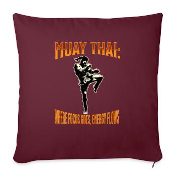 Muay Thai Boxe Muay Thai - Housse de coussin décorative 45 x 45 cm - bordeaux - Devant