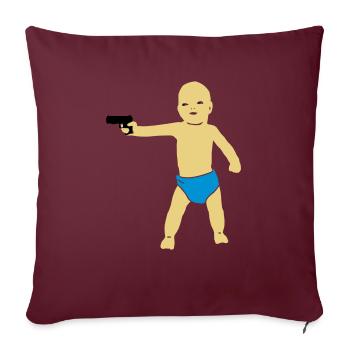 baby gun - Housse de coussin décorative 45 x 45 cm - bordeaux - Devant