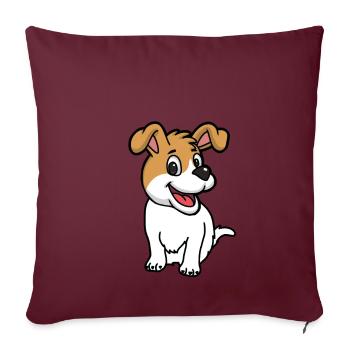 Animaux chiens Chiens Enfants Bébé Bébé Animaux - Housse de coussin décorative 45 x 45 cm - bordeaux - Devant