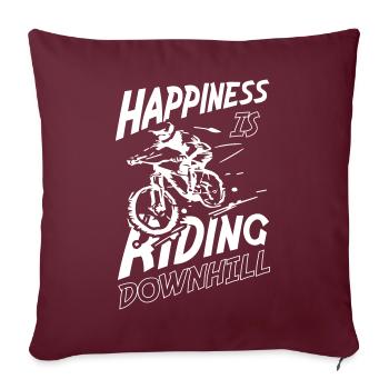 Le bonheur, c’est la descente - Housse de coussin décorative 45 x 45 cm - bordeaux - Devant