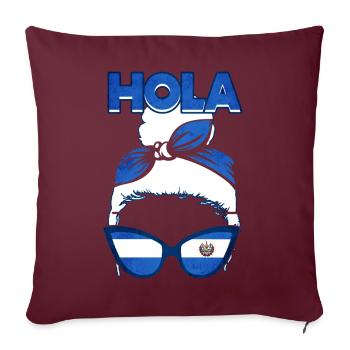 El Salvador Femme - Housse de coussin décorative 45 x 45 cm - bordeaux - Devant