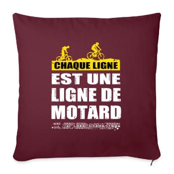 Chaque ligne est une ligne de motard t-shirt - Housse de coussin décorative 45 x 45 cm - bordeaux - Devant