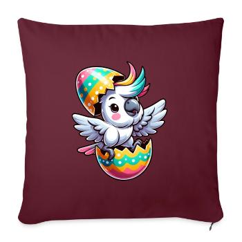 Ostern Kakadu in Eierschale, Tollpatschiger Vogel - Sofakissenbezug 45 x 45 cm - Burgunderrot - Vorne