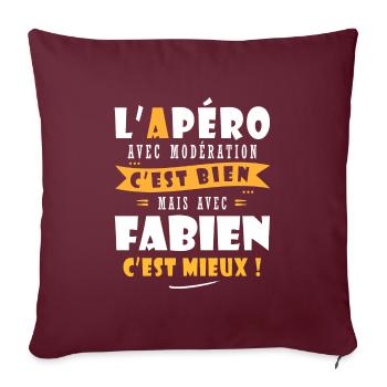 Fabien cadeau Humour personnalisé cadeau fabien - Housse de coussin décorative 45 x 45 cm - bordeaux - Devant