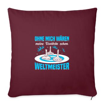 Sports d’hiver Curling Curling - Housse de coussin décorative 45 x 45 cm - bordeaux - Devant