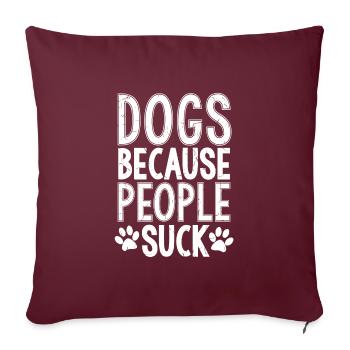 Hunde Hunde Hunde Hunde - Sofakissenbezug 45 x 45 cm - Burgunderrot - Vorne