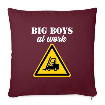 Big boys at work Forklift Chariots élévateurs - Housse de coussin décorative 45 x 45 cm - bordeaux - Devant