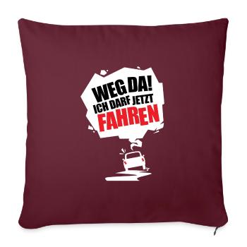 Tshirt cadeau pilote novice - Housse de coussin décorative 45 x 45 cm - bordeaux - Devant