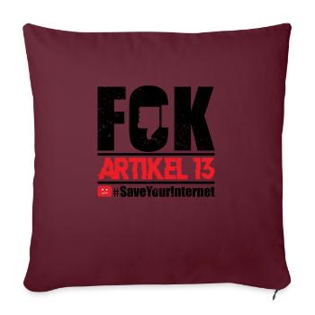 FCK Article 13 T-Shirt - Sofa pillowcase 17,3'' x 17,3'' (45 x 45 cm) - burgundy - Front