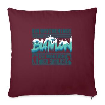 Maillot de biathlon, articles de sport d'hiver - Housse de coussin décorative 45 x 45 cm - bordeaux - Devant