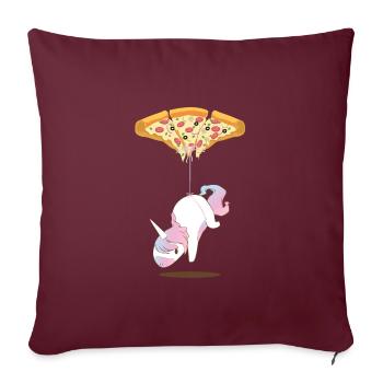 Unicorn Unicorn Pepperoni Pizza T-Shirt - Sofa pillowcase 17,3'' x 17,3'' (45 x 45 cm) - burgundy - Front