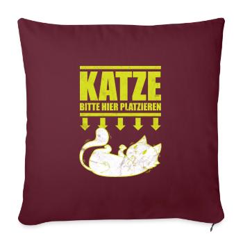 Chaton s'il vous plaît placer ici t-shirt - Housse de coussin décorative 45 x 45 cm - bordeaux - Devant