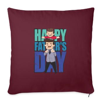 Père Fils Fête Des Pères Dire T-shirt - Housse de coussin décorative 45 x 45 cm - bordeaux - Devant