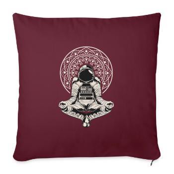 Cadeau astronaute espace yoga - Housse de coussin décorative 45 x 45 cm - bordeaux - Devant
