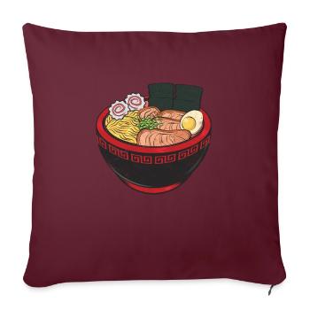 Ramen Kawaii Instant Noodle Soup Anime - Sofakissenbezug 45 x 45 cm - Burgunderrot - Vorne