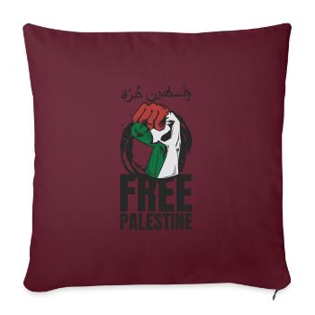 Free Palestine Movement - Sofakissenbezug 45 x 45 cm - Burgunderrot - Vorne