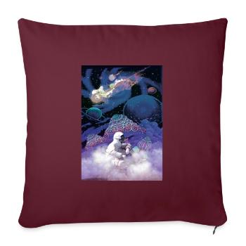 Chemise psychédélique astronaute LSD - Housse de coussin décorative 45 x 45 cm - bordeaux - Devant