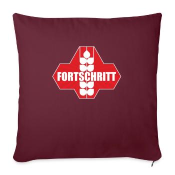 Ossi Tshirt DDR Fortschritt - Sofakissenbezug 45 x 45 cm - Burgunderrot - Vorne