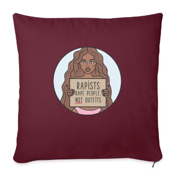 T-shirt Mouvement de féministes féministes - Housse de coussin décorative 45 x 45 cm - bordeaux - Devant