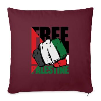 Manifestation Palestine Libre Israël - Housse de coussin décorative 45 x 45 cm - bordeaux - Devant