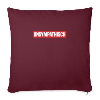Unsympathisch Boxlogo - Sofakissenbezug 45 x 45 cm - Burgunderrot - Vorne