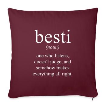 Besties For 2 girls - Sofa pillowcase 17,3'' x 17,3'' (45 x 45 cm) - burgundy - Front