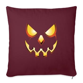 Citrouille effrayant Halloween Design - Housse de coussin décorative 45 x 45 cm - bordeaux - Devant