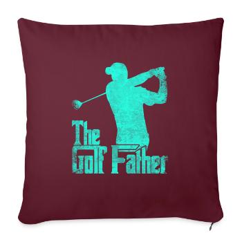 Golf golf père joueur de golf - Housse de coussin décorative 45 x 45 cm - bordeaux - Devant